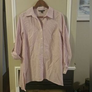 Zac & Rachel Pin Stripe Button Down Long Sleeve Shirt Women's Size Small